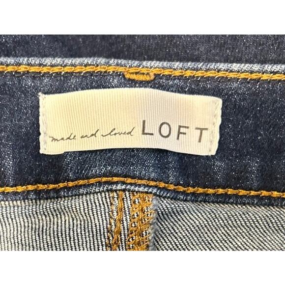 Loft The Slim Flare Bell Bottoms Dressy Dark Wash High Rise Jeans 2 / 26 NWOT - Picture 7 of 8